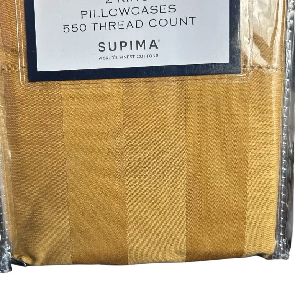 2 King Charter Club Damask Stripe Pillowcases 5550 Thread Count Supima Cotton